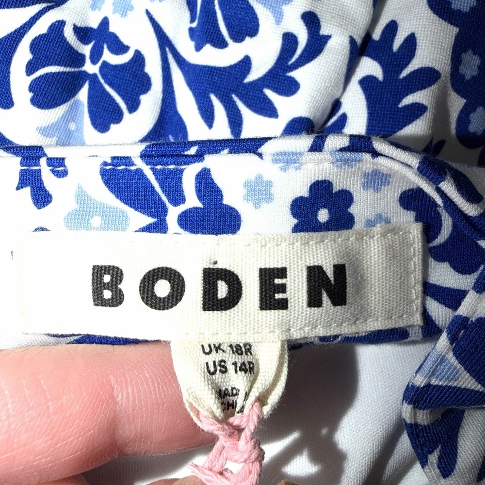 NWT Boden Bridget Dress Blue Fit Flare Jersey Ponte Midi Pockets Size 14 R New - Picture 7 of 10
